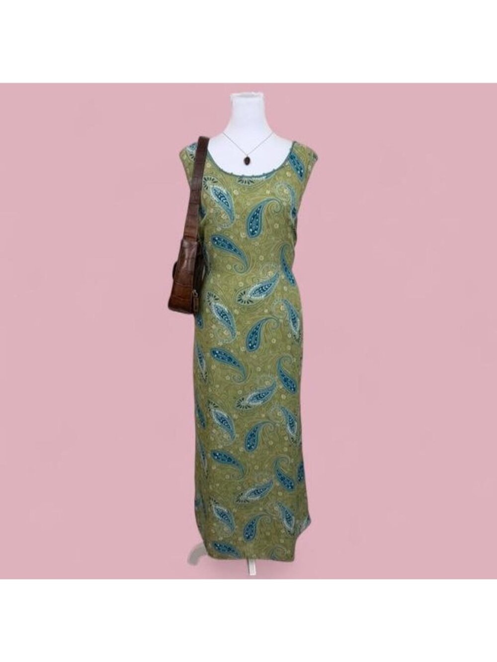 90s paisley boho maxi dress